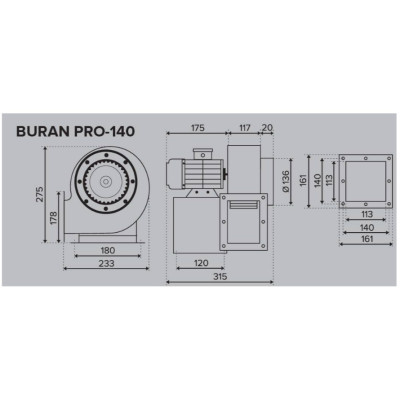 Buran Pro 140 2K T радиальный вентилятор ERA Buran Pro 140 2K T радиальный вентилятор ERA