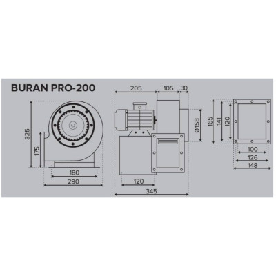 Buran Pro 200 2K T радиальный вентилятор ERA Buran Pro 200 2K T радиальный вентилятор ERA