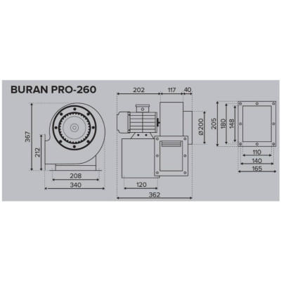 Buran Pro 260 2K T радиальный вентилятор ERA Buran Pro 260 2K T радиальный вентилятор ERA