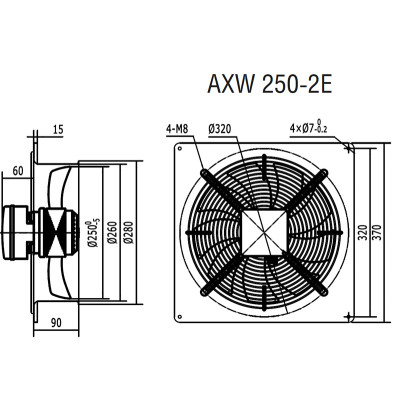 AXW 250-B-4E осевой вентилятор Shuft AXW 250-B-4E осевой вентилятор Shuft