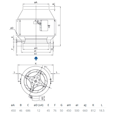 KD 450XL1 ** канальный вентилятор Systemair KD 450XL1 ** канальный вентилятор Systemair