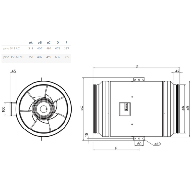 prio 355 канальный вентилятор Systemair prio 355 канальный вентилятор Systemair