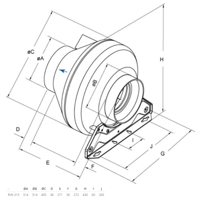 RVK 315E2 sileo 1ph/230V канальный вентилятор Systemair RVK 315E2 sileo 1ph/230V канальный вентилятор Systemair